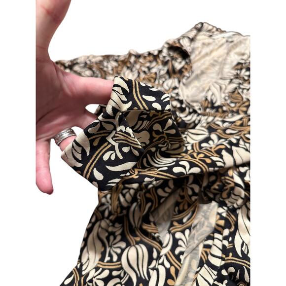 Diane von Furstenberg DVF Silk Wrap Dress Brown and Cream Women's Size 8 - Picture 4 of 6